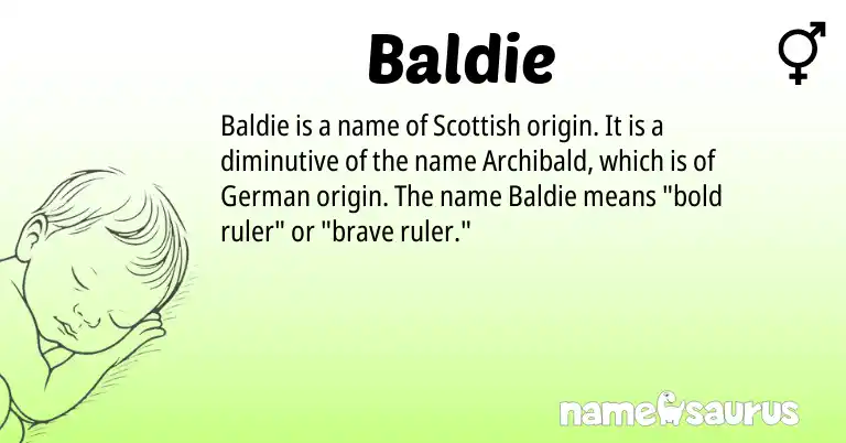 Infographic about Baldie name meaning, Baldie is a name from German, Scottish origin(s).