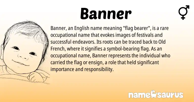 Infographic about Banner name meaning, Banner is a name from English, Old French origin(s).