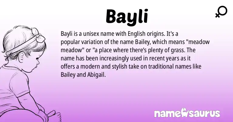 Infographic about Bayli name meaning, Bayli is a name from English origin(s).