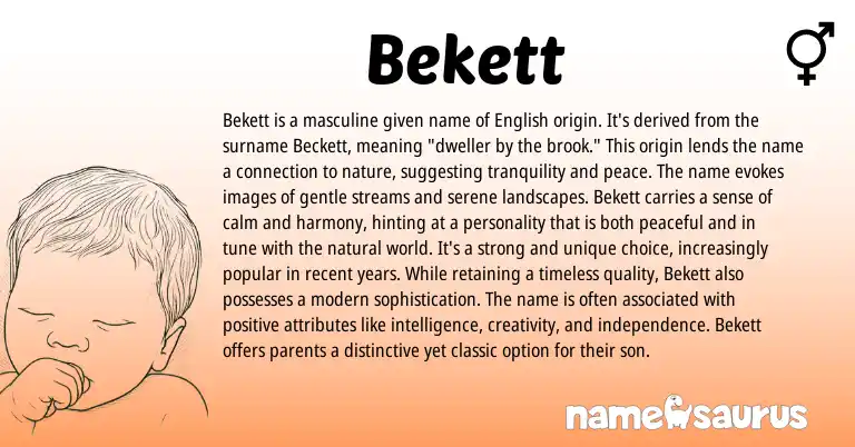 Infographic about Bekett name meaning, Bekett is a name from English origin(s).