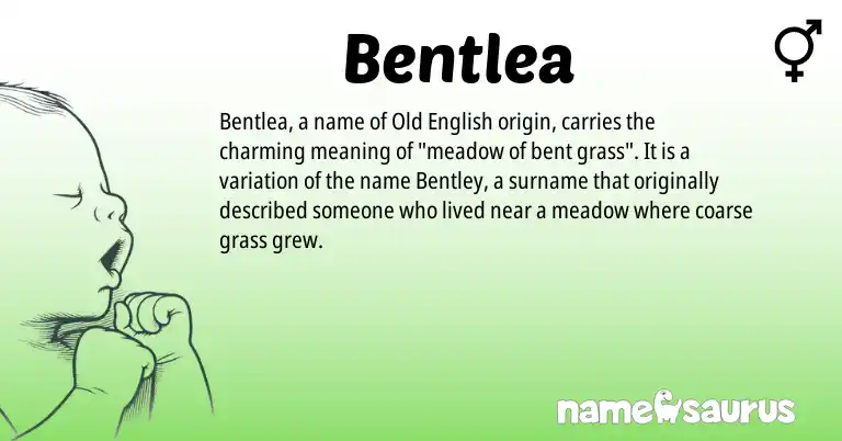 Infographic about Bentlea name meaning, Bentlea is a name from Old English origin(s).