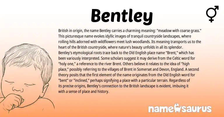 Infographic about Bentley name meaning, Bentley is a name from Old English, British, Celtic, England origin(s).