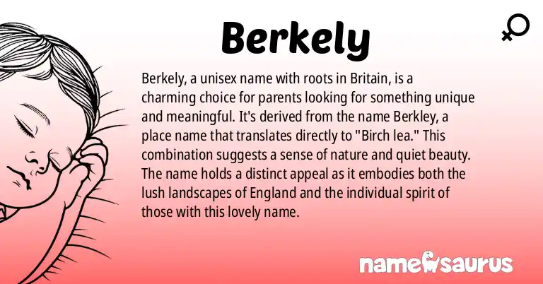 Infographic about Berkely name meaning, Berkely is a name from British origin(s).