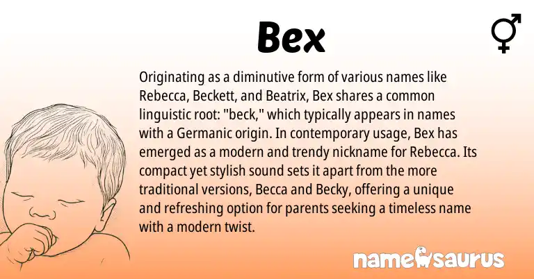 Infographic about Bex name meaning, Bex is a name from Germanic origin(s).