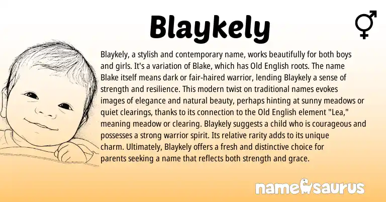 Infographic about Blaykely name meaning, Blaykely is a name from Other origin(s).