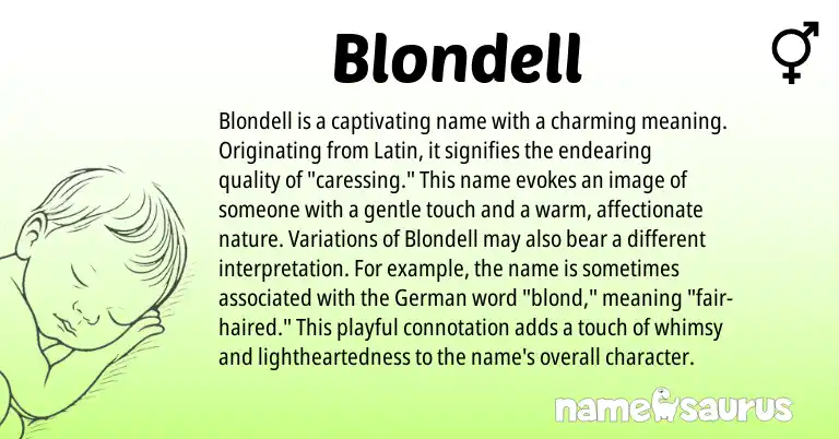 Infographic about Blondell name meaning, Blondell is a name from German, Latin origin(s).