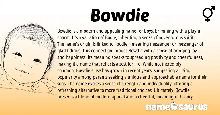 Infographic about Bowdie name meaning, Bowdie is a name from Other origin(s).