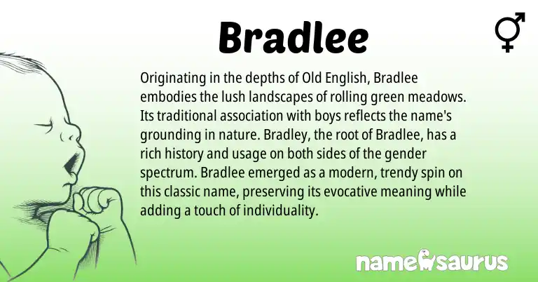 Infographic about Bradlee name meaning, Bradlee is a name from Old English origin(s).