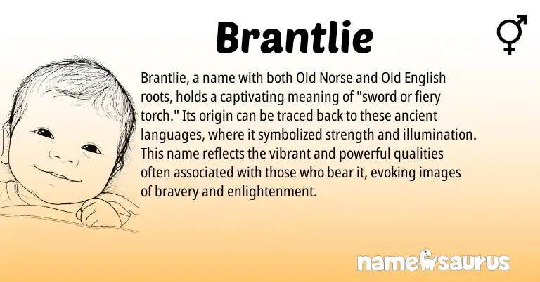 Infographic about Brantlie name meaning, Brantlie is a name from Old Norse, Old English origin(s).