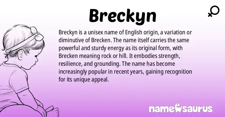 Infographic about Breckyn name meaning, Breckyn is a name from English origin(s).