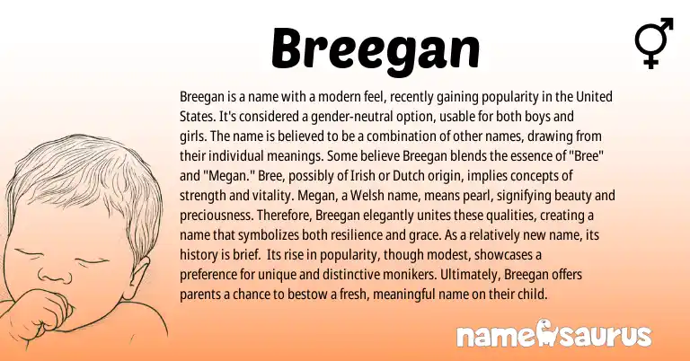 Infographic about Breegan name meaning, Breegan is a name from Other origin(s).