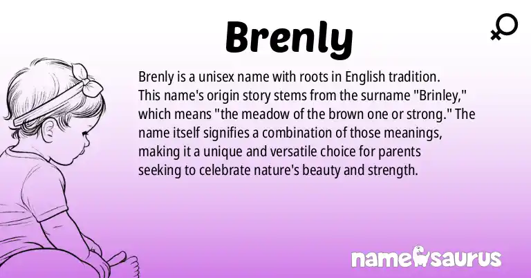 Infographic about Brenly name meaning, Brenly is a name from English origin(s).