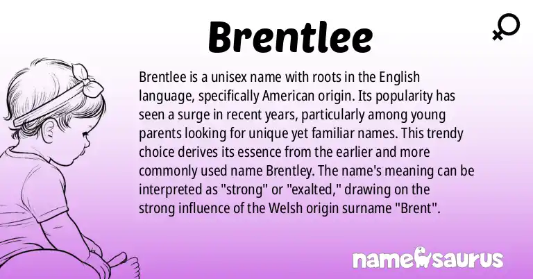 Infographic about Brentlee name meaning, Brentlee is a name from English (American) origin(s).
