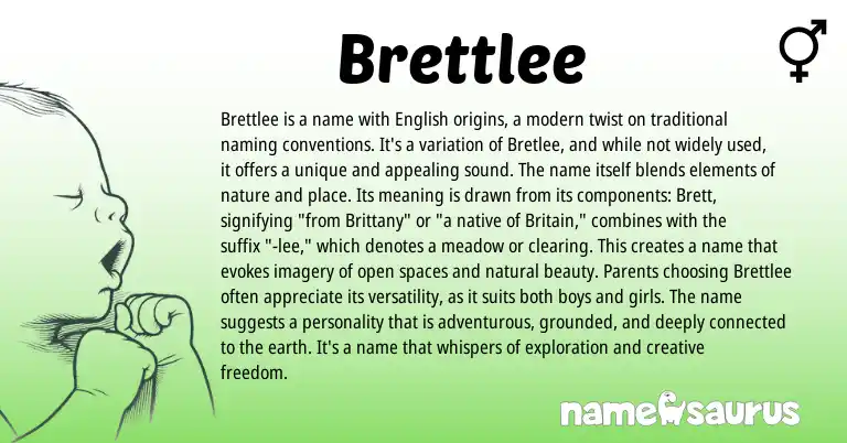 Infographic about Brettlee name meaning, Brettlee is a name from Other origin(s).
