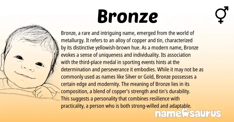 Infographic about Bronze name meaning, Bronze is a name from N/A origin(s).