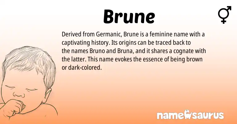 Infographic about Brune name meaning, Brune is a name from Germanic origin(s).