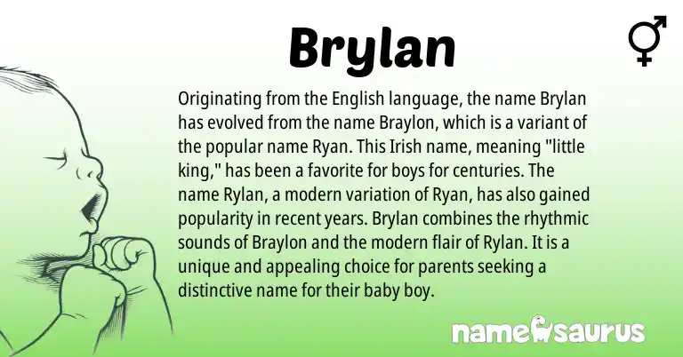 Infographic about Brylan name meaning, Brylan is a name from Irish, English origin(s).