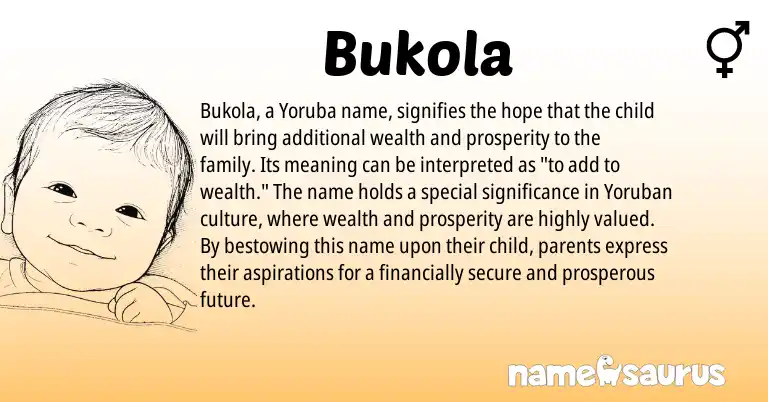 Infographic about Bukola name meaning, Bukola is a name from Yoruba origin(s).