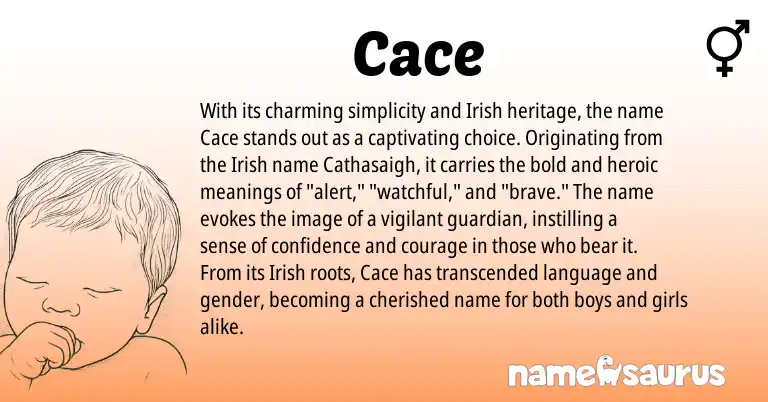 Infographic about Cace name meaning, Cace is a name from Irish origin(s).