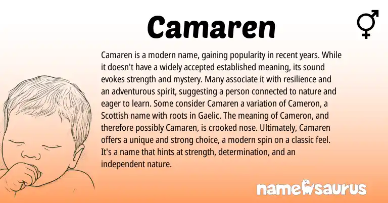 Infographic about Camaren name meaning, Camaren is a name from Other origin(s).