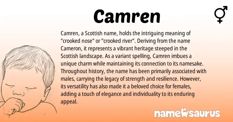 Infographic about Camren name meaning, Camren is a name from Scottish origin(s).