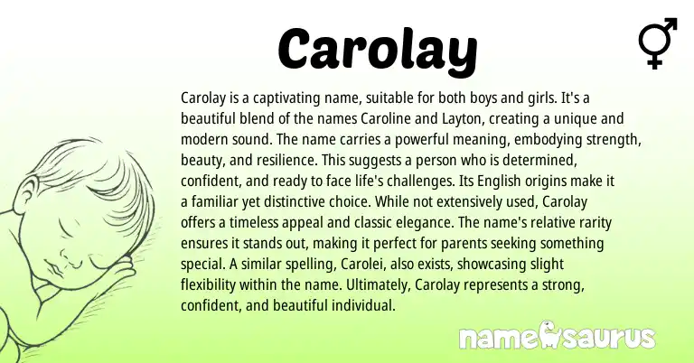 Infographic about Carolay name meaning, Carolay is a name from Other origin(s).