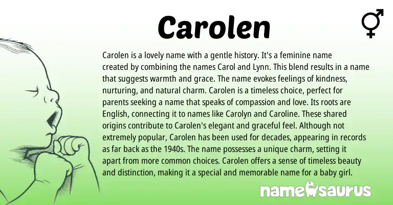 Infographic about Carolen name meaning, Carolen is a name from Other origin(s).