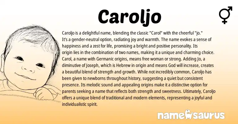 Infographic about Caroljo name meaning, Caroljo is a name from English origin(s).