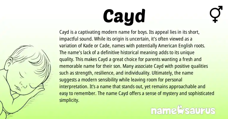Infographic about Cayd name meaning, Cayd is a name from Other origin(s).