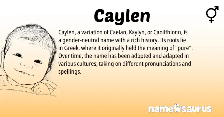 Infographic about Caylen name meaning, Caylen is a name from Greek origin(s).
