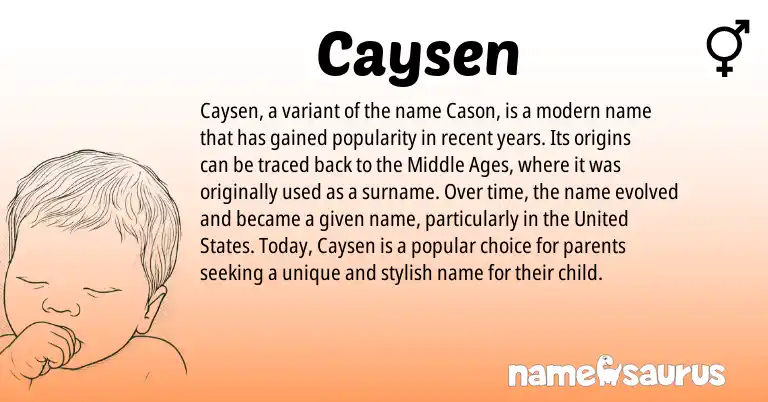 Infographic about Caysen name meaning, Caysen is a name from United States origin(s).