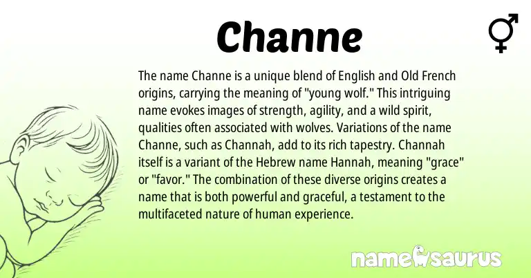 Infographic about Channe name meaning, Channe is a name from Hebrew, English, Old French origin(s).