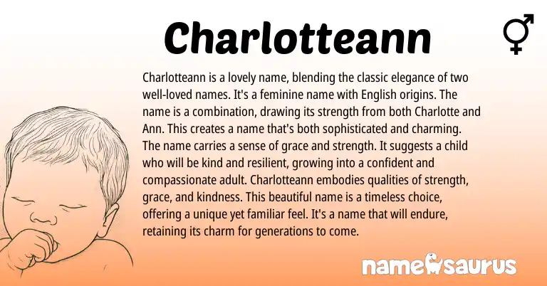 Infographic about Charlotteann name meaning, Charlotteann is a name from French origin(s).