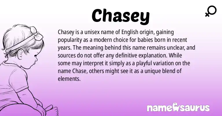 Infographic about Chasey name meaning, Chasey is a name from English origin(s).