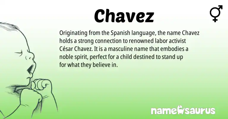 Infographic about Chavez name meaning, Chavez is a name from Spanish origin(s).