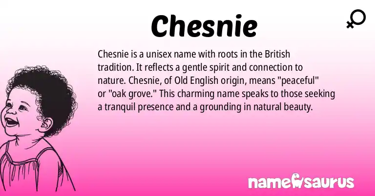 Infographic about Chesnie name meaning, Chesnie is a name from British origin(s).