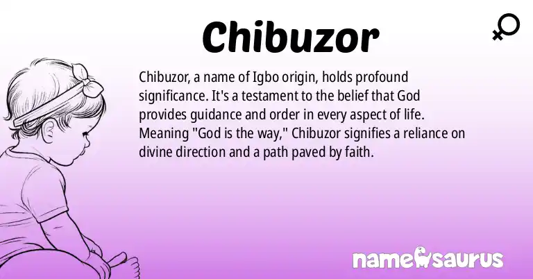Infographic about Chibuzor name meaning, Chibuzor is a name from Igbo origin(s).