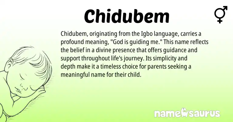 Infographic about Chidubem name meaning, Chidubem is a name from Igbo origin(s).