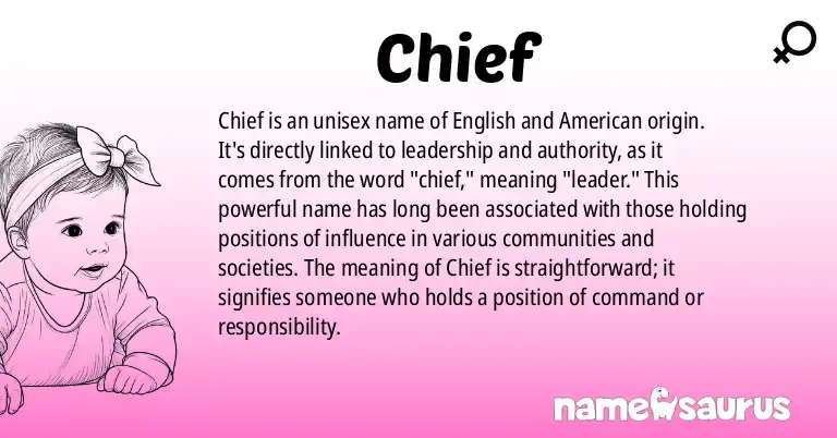 Infographic about Chief name meaning, Chief is a name from English, American origin(s).