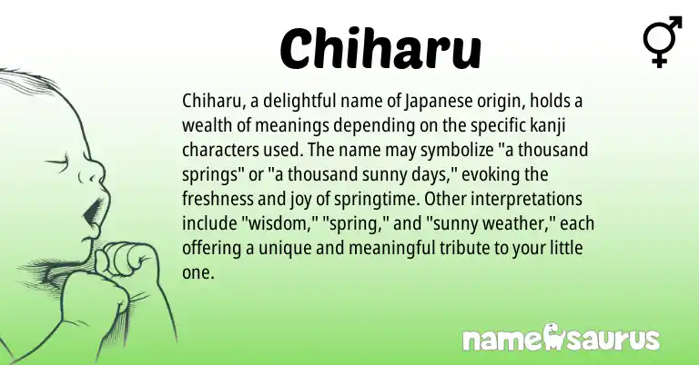 Infographic about Chiharu name meaning, Chiharu is a name from Japanese origin(s).