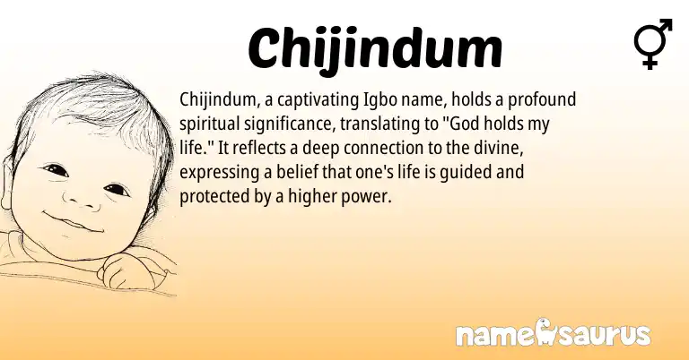 Infographic about Chijindum name meaning, Chijindum is a name from Igbo origin(s).