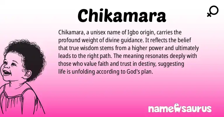 Infographic about Chikamara name meaning, Chikamara is a name from Igbo origin(s).