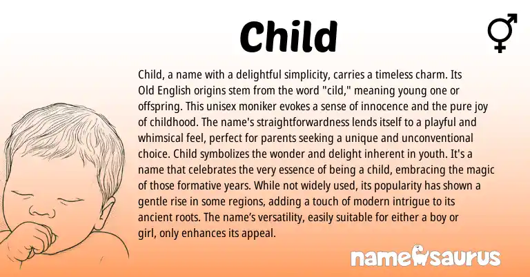 Infographic about Child name meaning, Child is a name from Other origin(s).