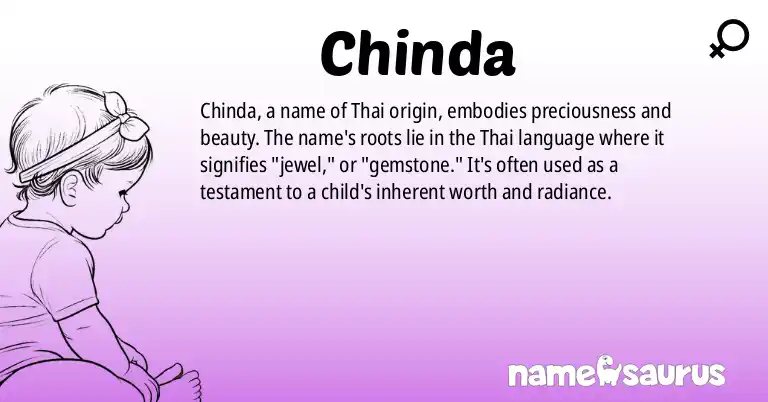 Infographic about Chinda name meaning, Chinda is a name from Thai origin(s).