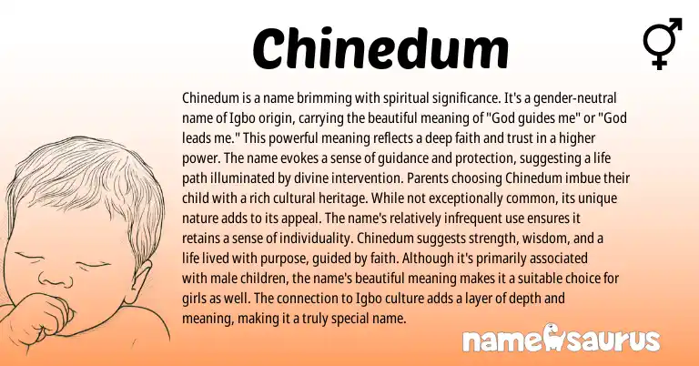 Infographic about Chinedum name meaning, Chinedum is a name from Igbo origin(s).