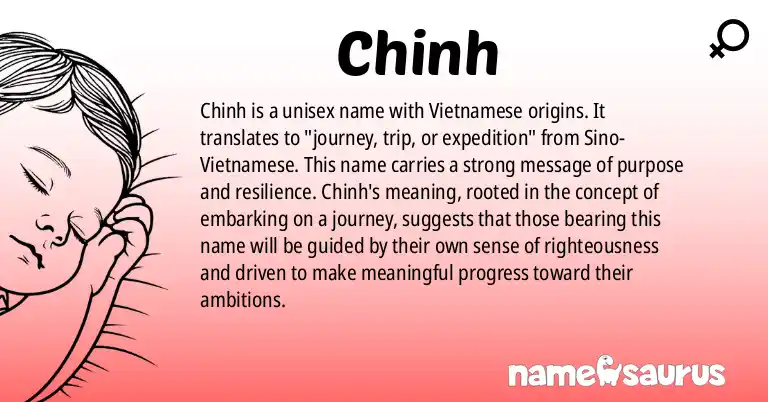 Infographic about Chinh name meaning, Chinh is a name from Vietnamese origin(s).