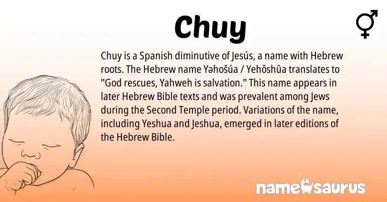Infographic about Chuy name meaning, Chuy is a name from Spanish, Hebrew origin(s).