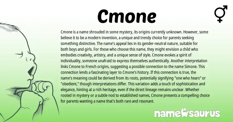 Infographic about Cmone name meaning, Cmone is a name from Other origin(s).