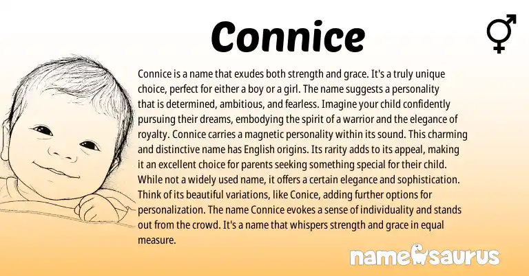 Infographic about Connice name meaning, Connice is a name from Other origin(s).