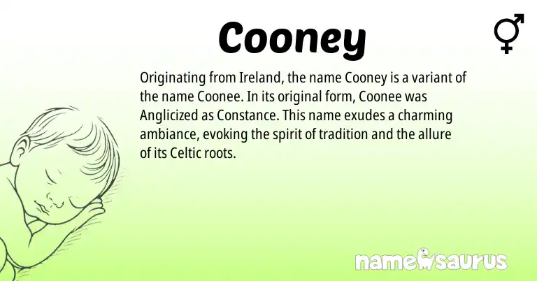 Infographic about Cooney name meaning, Cooney is a name from Ireland, Celtic origin(s).